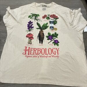 Harry Potter Hogwarts Herbology Unisex  Beige T-Shirt | Size 3XL | NWT